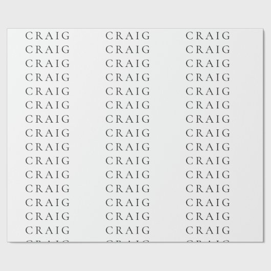 Minimalistischer Beruflicher Schlichter Name Geschenkpapier (Flach)