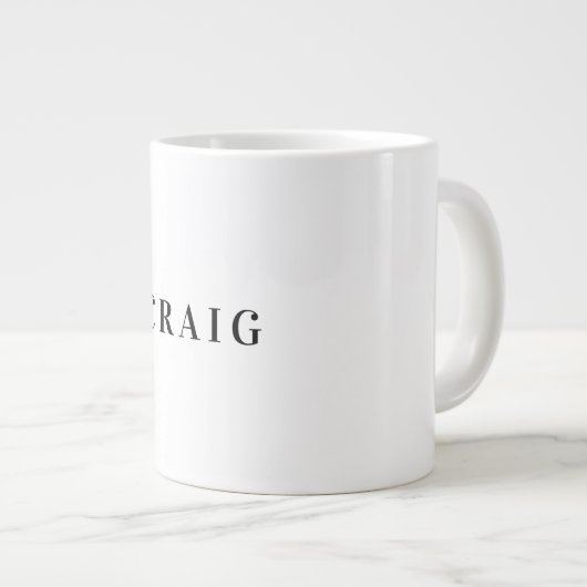 Minimalistischer Beruflicher Schlichter Name Jumbo-Tasse (Vorderseite Rechts)