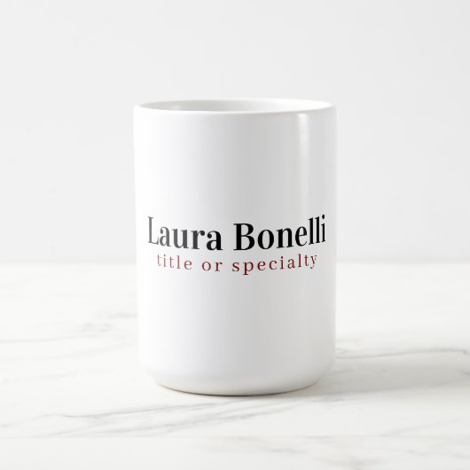 Minimalistischer Beruflicher Schlichter Name Kaffeetasse (Mittel)