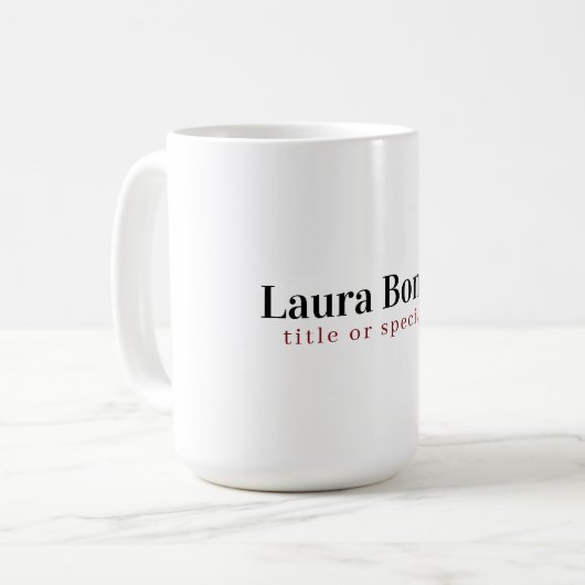 Minimalistischer Beruflicher Schlichter Name Kaffeetasse (Vorderseite Links)