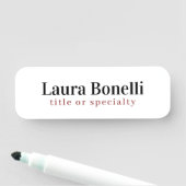 Minimalistischer Beruflicher Schlichter Name Namensschild (Beispiel)