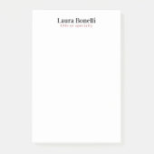 Minimalistischer Beruflicher Schlichter Name Post-it Klebezettel (Vorderseite)