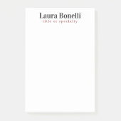 Minimalistischer Beruflicher Schlichter Name Post-it Klebezettel (Vorderseite)