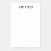 Minimalistischer Beruflicher Schlichter Name Post-it Klebezettel (Vorderseite)