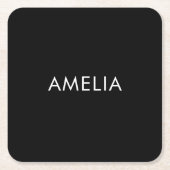 Minimalistischer Beruflicher Schlichter Name Rechteckiger Pappuntersetzer (Vorderseite)