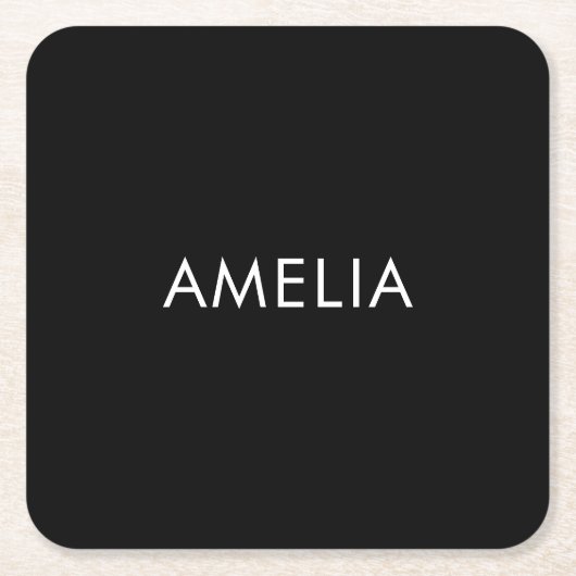 Minimalistischer Beruflicher Schlichter Name Rechteckiger Pappuntersetzer (Vorderseite)