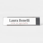 Minimalistischer Beruflicher Schlichter Name Schreibtischnamensplakette (Vorderseite )