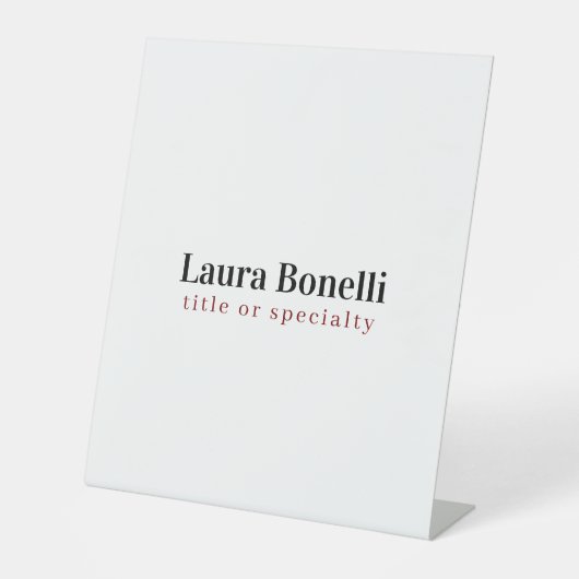 Minimalistischer Beruflicher Schlichter Name Sockelschild (Vorderseite)