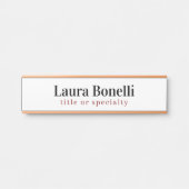 Minimalistischer Beruflicher Schlichter Name Türschild (Vorderseite )