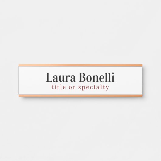 Minimalistischer Beruflicher Schlichter Name Türschild (Vorderseite )