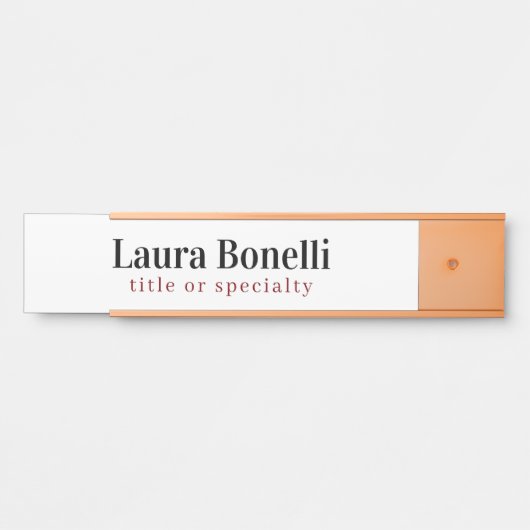 Minimalistischer Beruflicher Schlichter Name Türschild (Vorderseite )