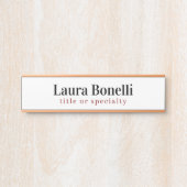 Minimalistischer Beruflicher Schlichter Name Türschild (Vorderseite )