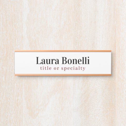 Minimalistischer Beruflicher Schlichter Name Türschild (Vorderseite )