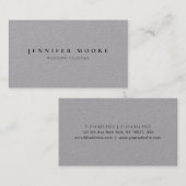 Minimalistischer Beruflicher Schlichter Premium Gr Visitenkarte (Vorne/Hinten)