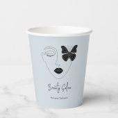 Minimalistischer Beruflicher Schönheitssalon Brand Pappbecher (Rückseite)