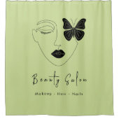 Minimalistischer Beruflicher Schönheitssalon Lime Duschvorhang (Vorderseite)