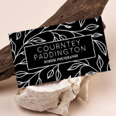 Minimalistischer Beruflicher Schwarz-Weiß-Blumensa Visitenkarte