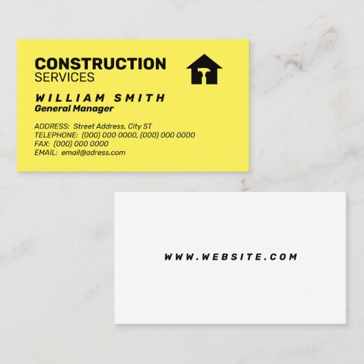 Minimalistischer, beruflicher, schwarzer Stil Visitenkarte (Vorne/Hinten)