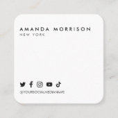 Minimalistischer Beruflicher Social Media-Platz Quadratische Visitenkarte (Vorderseite)