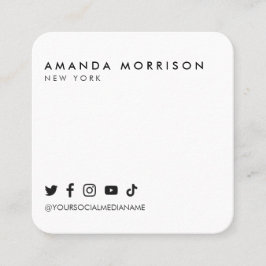 Minimalistischer Beruflicher Social Media-Platz Quadratische Visitenkarte