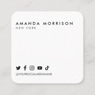 Minimalistischer Beruflicher Social Media-Platz Quadratische Visitenkarte
