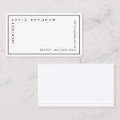 Minimalistischer beruflicher, weißer Architekt Visitenkarte (Vorne/Hinten)