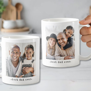 Minimalistischer Best Dad Ever Vollbild-Foto Kaffeetasse