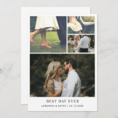 Minimalistischer Best Day pro Paar Foto Hochzeit Dankeskarte (Vorne/Hinten)