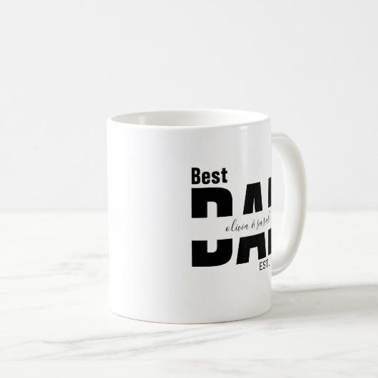 Minimalistischer bester Vater je etablierter Vater Kaffeetasse (VorderseiteRechts)