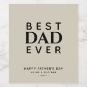 Minimalistischer bester Vater je Personalisiert Weinetikett (Einzelnes Label)