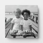 Minimalistischer bester Vater je personalisierte F Fotoplatte (Vorderseite)