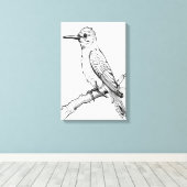 Minimalistischer Bird Illustration Line Art Leinwanddruck (Insitu (Holzboden))