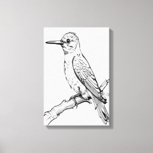 Minimalistischer Bird Illustration Line Art Leinwanddruck