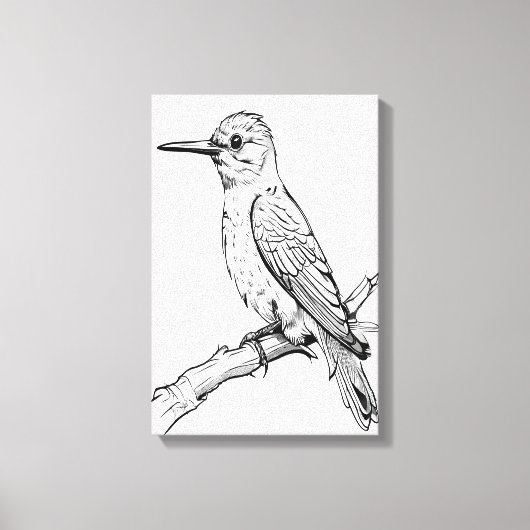 Minimalistischer Bird Illustration Line Art Leinwanddruck (Vorderseite)