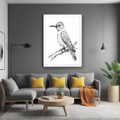 Minimalistischer Bird Illustration Line Art Poster