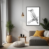 Minimalistischer Bird Illustration Line Art Poster