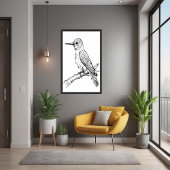 Minimalistischer Bird Illustration Line Art Poster