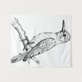 Minimalistischer Bird Illustration Line Art Wandteppich (Vorderseite (Horizontal))
