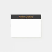 Minimalistischer Black Banner-Individuelle Name Post-it Klebezettel (Vorderseite)