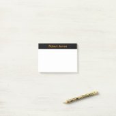 Minimalistischer Black Banner-Individuelle Name Post-it Klebezettel (Auf Schreibtisch)