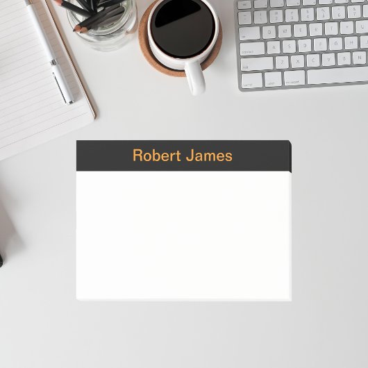 Minimalistischer Black Banner-Individuelle Name Post-it Klebezettel