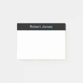 Minimalistischer Black Banner-Individuelle Name Post-it Klebezettel (Vorderseite)