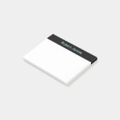 Minimalistischer Black Banner-Individuelle Name Post-it Klebezettel (angewinkelt)