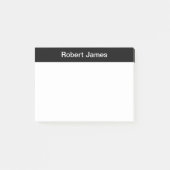 Minimalistischer Black Banner-Individuelle Name Post-it Klebezettel (Vorderseite)