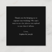 Minimalistischer Black Disco Ball QR Code Teilen S Begleitkarte (Rückseite)