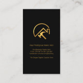 Minimalistischer Black Gold Line Dachdecker Handym Visitenkarte (Rückseite)