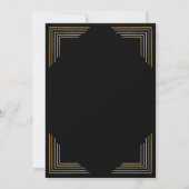 Minimalistischer Black Gold QR Code Hochzeit Einladung (Rückseite)