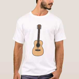 Minimalistischer Black Guitar Silhouette T - Shirt