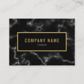 Minimalistischer Black Marble-Luxus Visitenkarte (Vorderseite)
