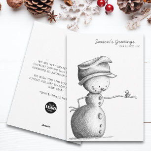 Minimalistischer Black Pencil Snowman Weihnachten